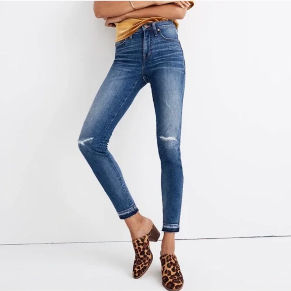 Madewell 9” High-Rise Skinny Jeans Rip and Repair Edition Size 25